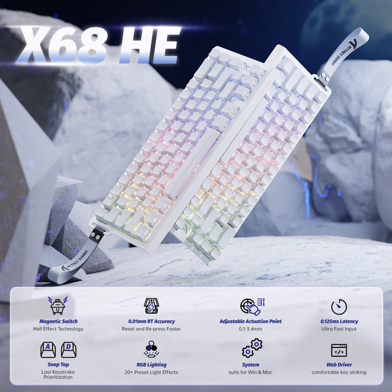 ATTACK SHARK X68 HE - White