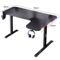 Gaming Desk GXG BLACK L Shaped Left L-(160)-RGB-L-B, 160X60X100cm