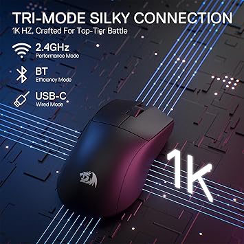 Redragon mouse M916 K1NG PRO, 2.4G/BT/wired Black